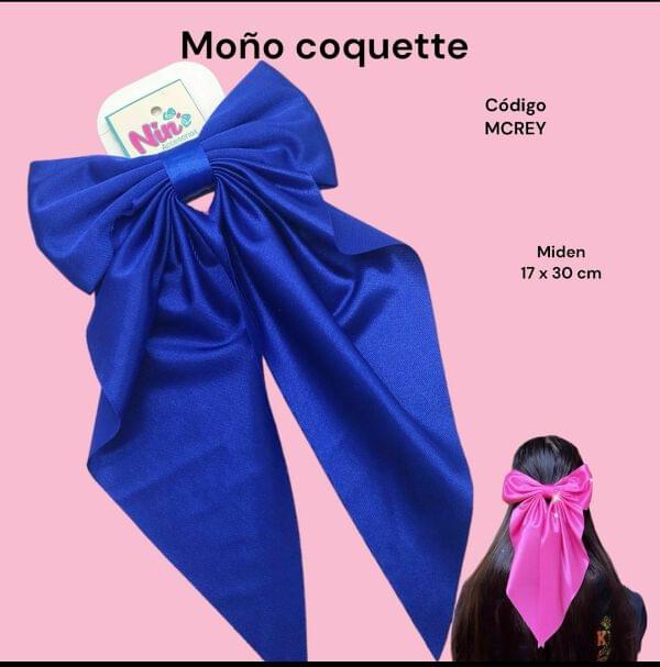 Moño Coquette Azul rey de satín | Nin Accesorios