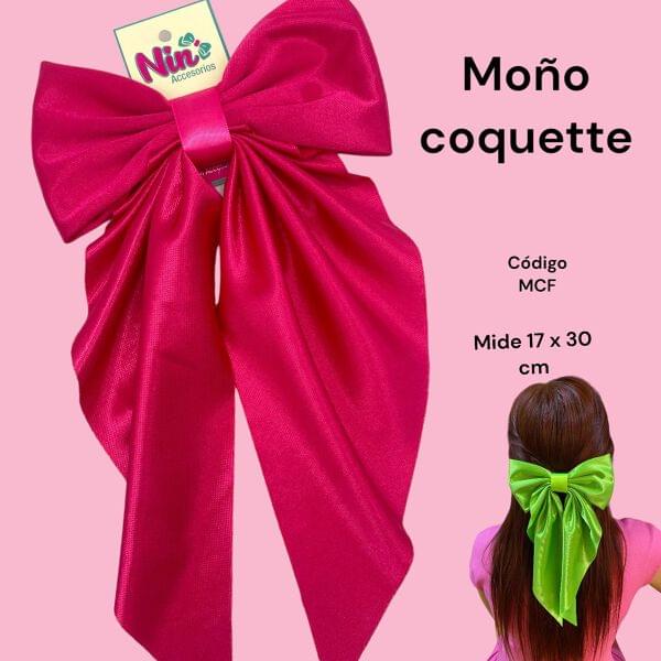 Moño Coquette Rosa de satín | Nin Accesorios