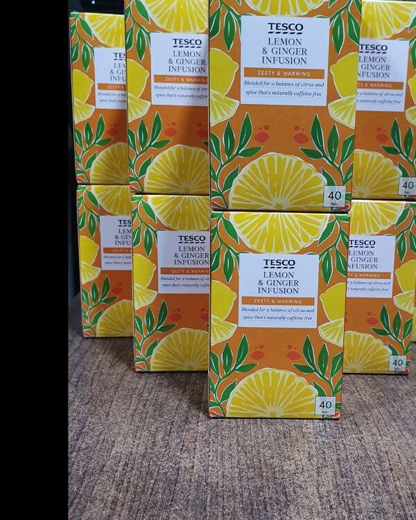 TESCO LEMON AND GINGER INFUSION TEA TCHAI WELLBEING