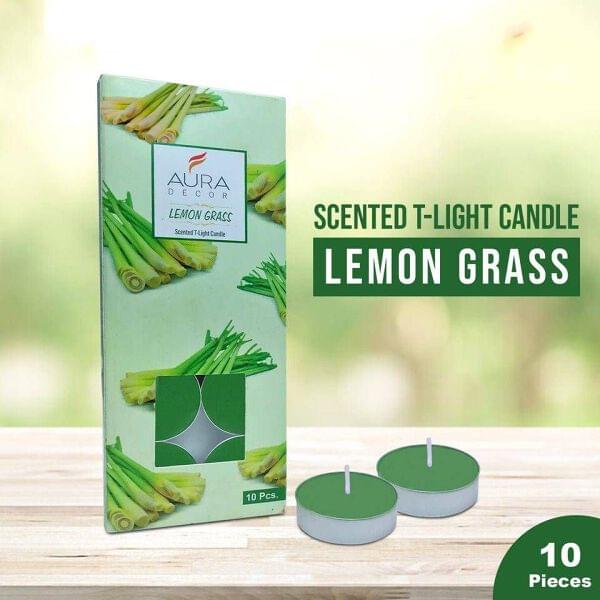 Scented Tea Light Candle 10pc (Lemon Grass)🕯️ TwiiMart.in
