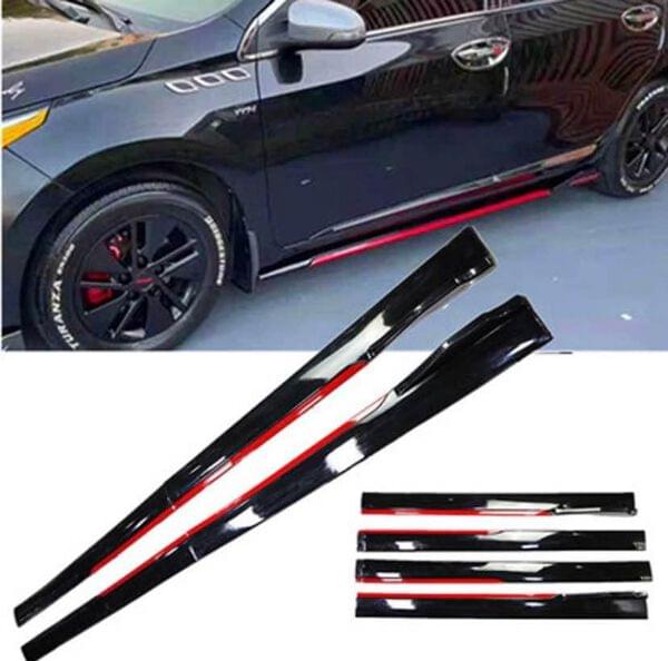 Universal Gloss Black & Red Side Skirt Splitters RSN Performance