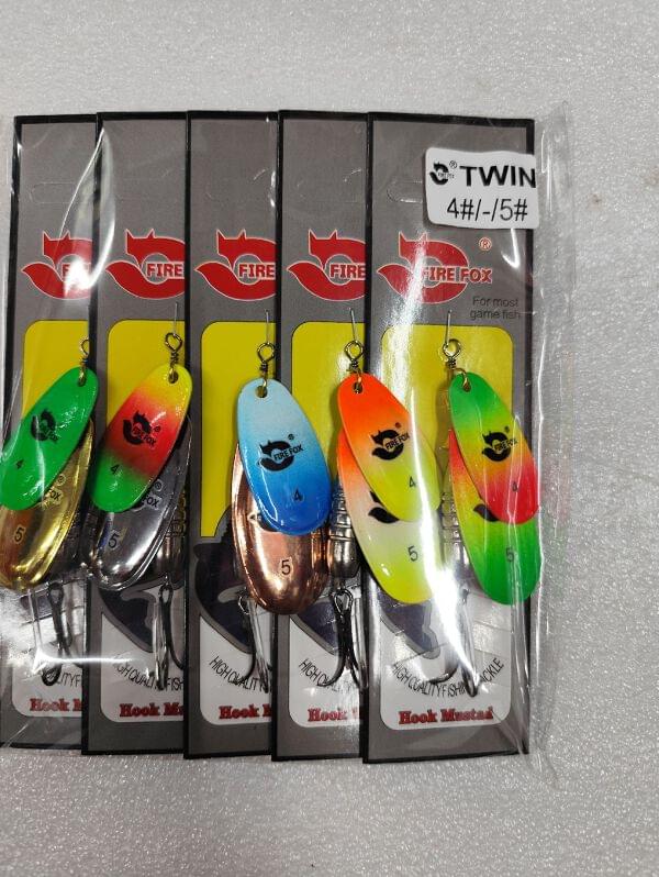 fire fox fish lure Blue Vibrax FIRE FOX DOUBLE SPINNER LURE