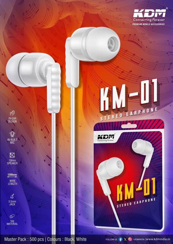 KDM KM-01 STEREO EARPHONE – IMMERSIVE SOUND WITH COMFORTABLE IN