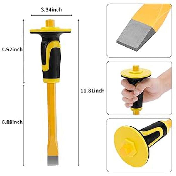 Heavy Duty Chisel With Hand Protection 12 inch, Flat Head Tile Concrete ...